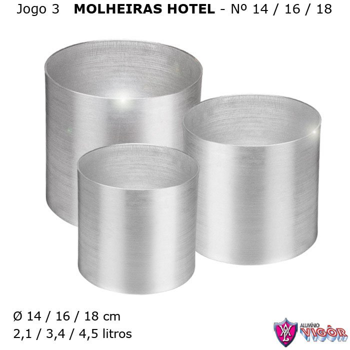 Jogo 3 Molheiras Hotel Nº 14, 16, 18 - Vigor