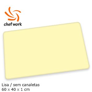 Tábua de Polipropileno 60x40x1cm Amarela - Chef Work